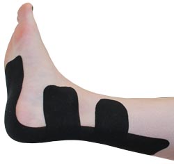 King Brand® Black Support Tape Applied to a Foot