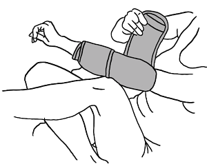 An Illustration of a King Brand Elbow Wrap Being Tightened