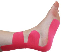 King Brand® Pink Support Tape Applied to a Foot