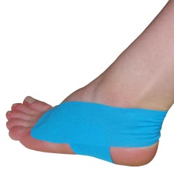 King Brand® Blue Support Tape Applied to an Ankle