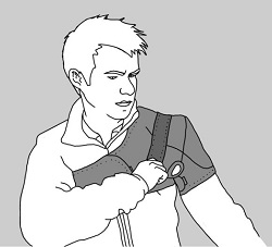 An Illustration of a Person Wearing a King Brand Side Shoulder ColdCure Wrap
