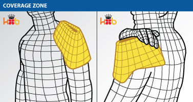 A Wire Drawing Showing the Large Coverage Area of King Brand Side Shoulder Wraps