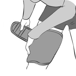 A Small Illustration Demonstrating How to Adjust a King Brand Leg Wrap