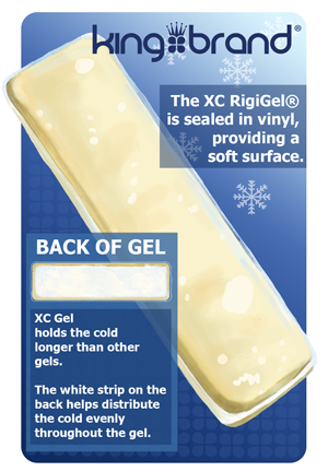 King Brand XC Gel Has Two Sides Distributes Cold and Holds More Cold than Other Gels No Hot Spots